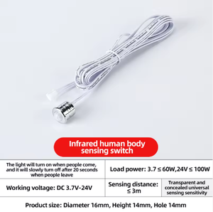 מתג חיישן IR חכם עם טווח חישה של 1-5 ס\"מ, עמעום 5A 60W/120W, IP22, חומר ABS, לתאורת LED בארונות - Product Image 3