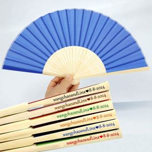 งานฝีมือไม้ไผ่เป็นมิตรกับสิ่งแวดล้อมพัดลมมือถือโลโก้แบบกำหนดเอง - Product Image 1