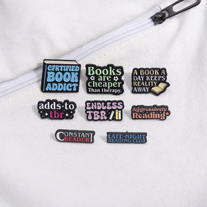 Новая брошь из сплава для письма, креативный мультяшный милый значок для обучения чтению, книжка с краской, оптовая продажа, мягкая эмалированная булавка на лацкан - Product Image 1