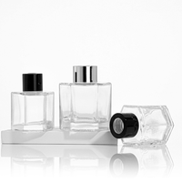 Flacon diffuseur de parfum hexagonal transparent avec couvercle, 50 ml et 120 ml, pour huiles essentielles et arômes