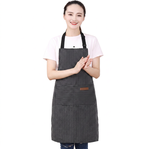 ผ้ากันเปื้อนลายทางผ้าลินินผสมโพลีเอสเตอร์สำหรับครัวเรือน ทำอาหาร ใช้ในร้านอาหาร บาร์ ร้านอาหาร และทำสวน - Product Image 1