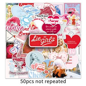 50 autocollants de graffiti tendance <span class=keywords><strong>Sabrina</strong></span> Carpenter Singer pour téléphone, carnet, décoration, album, autocollant de paroles - Product Image 5