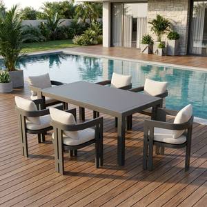Fauteuil en aluminium pour ensemble de canapés d'extérieur et chaise de salle à manger - Design moderne, durable et confortable - Product Image 3