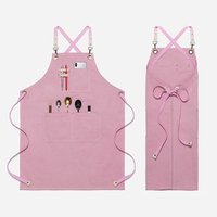 Tablier de cuisine noir en toile à impression personnalisée pour femmes Tablier de chef sans manches avec boucle de serviette pour la maison et un usage professionnel