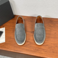 Chaussures de sport décontractées pour hommes, dessus en cuir véritable, semelle extérieure en caoutchouc, faciles à enfiler, confortables, flexibles, tendance printemps/automne, pour la marche