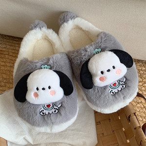 XIXITIAO Envío rápido Indoor Dog Slides Fluffy 3D Puppy EVA Girls Warm Plush Fur para <span class=keywords><strong>zapatillas</strong></span> para Stock 3D Puppy House para - Product Image 2
