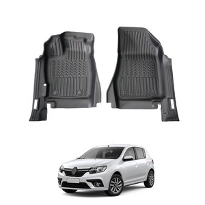 Alfombrillas de Piso Negras de TPE TXR con Cubierta Completa y Protección para el Umbral de la Puerta, Accesorios Interiores para Automóviles <span class=keywords><strong>Renault</strong></span> <span class=keywords><strong>Sandero</strong></span> 2012-2017 - Product Image 4