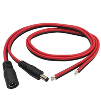 Câble d'extension DC 5521 mâle-femelle, connecteur d'alimentation DC rouge et noir pour éclairage LED, caméra de surveillance