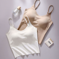 Camisole rembourrée sans couture pour femmes, coupe fixe, confortable, une pièce, doublure intérieure essentielle à la mode pour un usage quotidien, tailles M-XL