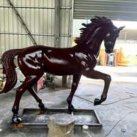 Statue de cheval en fonte de fer de taille réelle 3D sur mesure pour jardin extérieur avec livraison à domicile