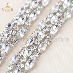 Le plus récent cristal strass coupe taille <span class=keywords><strong>ceinture</strong></span> décorée pour robes de mariée ceintures - Product Image 6