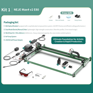 Lazer oyma makinesi NEJE Max 4 V2 E80 İşlevli optik güç 24W lazer kesim makinesi cnc ahşap yönlendirici - Product Image 2