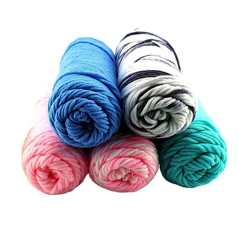 Coton au lait DIY8ply coton au lait 2020 nouveau tricot crochet fil à tisser à la main 8 brins anneau Anti-