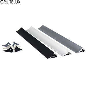 Profilé LED en aluminium à éclairage oblique à 45 degrés, intégré dans le canal, pour éclairage linéaire de barre de meuble - Product Image 1