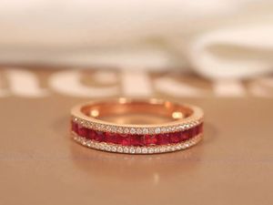 Bague de mariage vintage Xinfly en or rose 18 carats, demi-cercle avec rubis rouge sang de pigeon de 0,7 ct, bijoux en diamant certifiés - Product Image 3