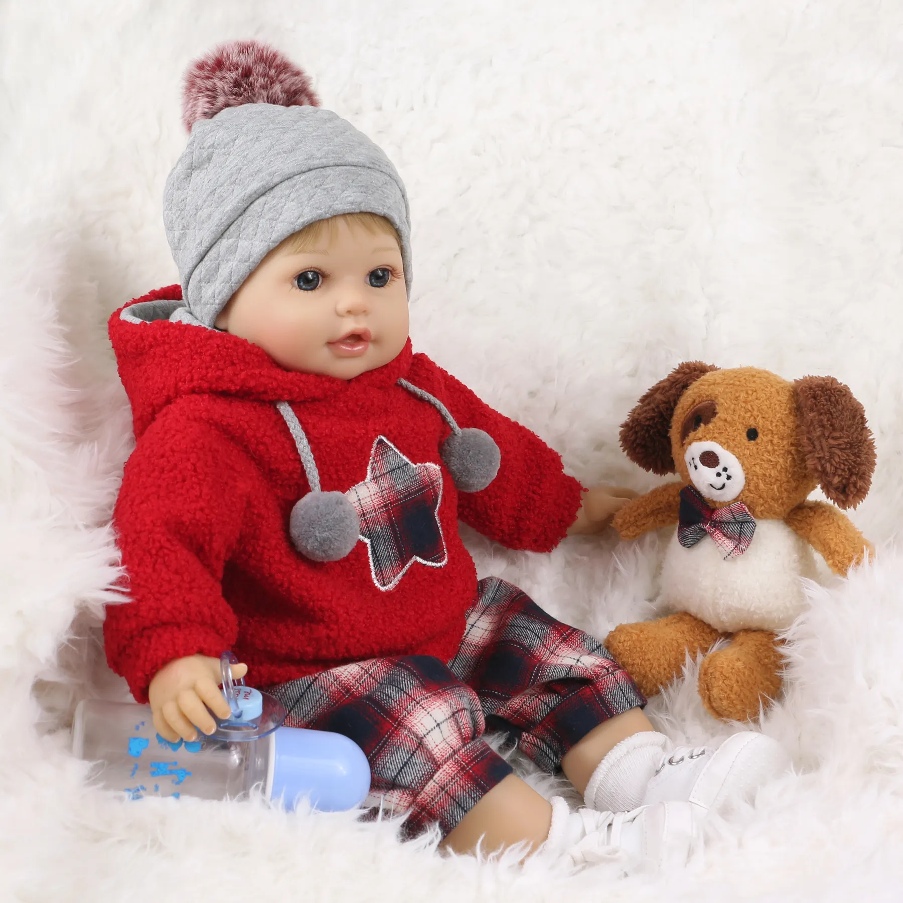 Pvc akıllı çocuk oyuncak bebek toptan amerikan bebek giysileri