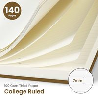 Carnet de notes/agenda personnalisable A5 à spirale avec couverture en tissu rigide et papier ligné (70 feuilles) pour l'écriture et le travail