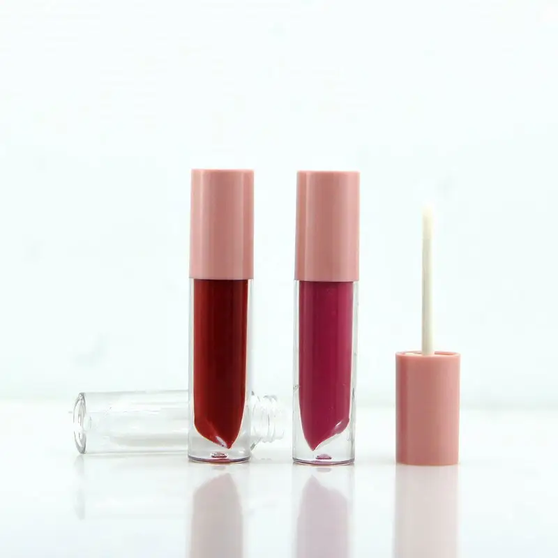 OEM ODM flüssige Lippenstift-Röhren rosa runde Form Lipgloss-Verpackung Lipgloss-Container Rohr Lipgloss-Schachtel Verpackung