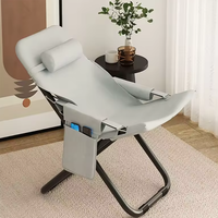 Chaise longue pliante multifonctionnelle en métal pour ordinateur, idéale pour dortoir, bureau, maison et loisirs, avec dossier et siège individuel
