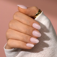 Ongles artificiels extra courts ovales en gel souple réutilisables à presser avec colle, 30-32 pièces, couleurs assorties pour doigts