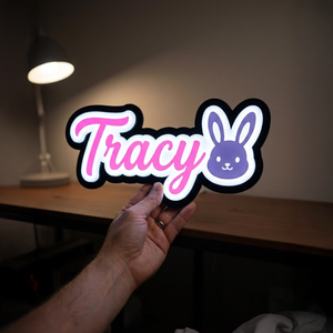 맞춤형 이름 조명 박스 (베이비 샤워 선물용, 맞춤 텍스트 및 에너지 절약형 LED 포함) - Product Image 3