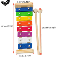 Wholesale Percussion Xylophone 8-Note 8-Color Aluminum Bars Educational Musical Instrument for Kids