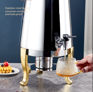 Carafe à café et distributeur de jus en acier inoxydable de qualité <span class=keywords><strong>alimentaire</strong></span> 13L, réfrigération à froid/chaud, design portable <span class=keywords><strong>pour</strong></span> les fêtes, 220V - Product Image 4