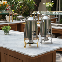 Distributeur de boissons glacées ORIX en acier inoxydable de qualité commerciale, base argentée, design élégant pour les rassemblements en plein air et les buffets