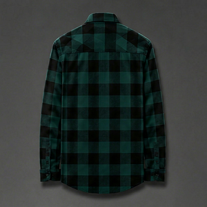 Chemise en flanelle à carreaux à manches longues pour homme de haute qualité, coupe classique, décontractée, en coton, boutonnée - Product Image 2