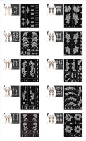 Autocollant de tatouage henna OEM, noir, temporaire, pour les mains, pièces