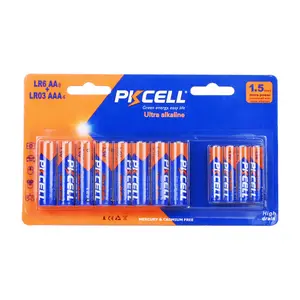 PKCELL umur simpan 10 tahun baterai Alkaline AAA 1.5V tiga A LR03 baterai Alkaline tahan lama