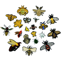 Nouvelle broderie thermocollante en chenille tridimensionnelle, motif abeille multicolore, avec sequins en résine et patch en feutre pour vêtements, directement de l'usine