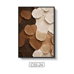 HALO Luxury Abstract <b>Mirror</b> Painting Wall Art 3D Ginkgo Leaf Textured Decor Vietnam Manufacturer OEM ODM - Product Image 1