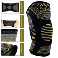 Protection respirante et réglable en fibre de cuivre à ions de cuivre pour la paume, le genou, la cheville et le coude, en tricot de nylon doux à compression
