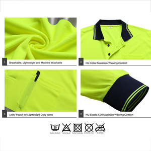 Camiseta <span class=keywords><strong>Polo</strong></span> de Seguridad Reflectante de Manga Larga de <span class=keywords><strong>Alta</strong></span> <span class=keywords><strong>Visibilidad</strong></span> Ligera y Personalizable ZUJA con Logotipo Personalizado - Product Image 3