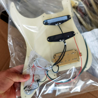 SSH Top Full Set Electric Guitar Accessories ST SQ Single Top with Pickup Wiring Assembly Black & White Made of Metal & PVC