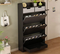 Meuble à chaussures moderne ultra-fin en bois pour petits appartements - Casier d'entrée étroit pour rangement