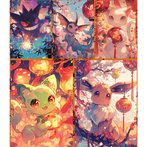 Álbum de Tarjetas A5 JPS con Diseño de Comida de Año Nuevo, Estilo <span class=keywords><strong>Pokémon</strong></span>, para Fiesta de Año Nuevo, con Purpurina Esmerilada y Estampado en Caliente, Caja Sorpresa de Tarjetas Coleccionables - Product Image 4