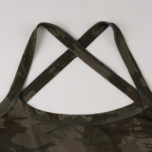 High Quality Casual Street Style Short Length Halter Neck Camouflage Knitted Fabric Summer Women's Sexy Cami <strong>Tank</strong> <strong>Top</strong> - Product Image 3