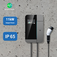 Cargador de Pared para Vehículos Eléctricos GBT Tipo 1, Nivel 2 AC 11kW Trifásico con RFID, WiFi, OCPP, DLB para Uso Doméstico y de Flotas, WrightCharge
