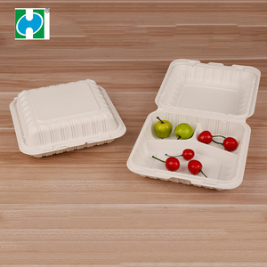 Personalizado Biodegradable maíz Almidón 3-Compartmnt comida para llevar caja combinada de almidón de maíz comida caja con tapa - Product Image 4