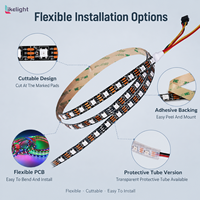 Tira de LED direccionable SK6812 RGB DC5V SMD5050 de 30 LED por metro, PCB de 10 mm, rollo de 5 m, sistema de cinta de luz de píxeles flexible con IC integrado