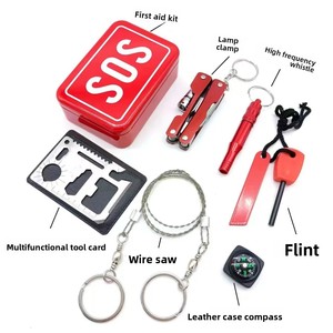Kit de survie d'urgence <span class=keywords><strong>7</strong></span> en 1 avec métal pour les voyages, le camping, l'escalade, la randonnée, le vélo, l'équipement <span class=keywords><strong>EDC</strong></span>, utilisation en extérieur - Product Image 4