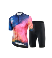 Traje de Ciclismo Transpirable con Logotipo Personalizado Unisex para Nebula, Jersey de Manga Corta con Cierre Completo, Pantalones Cortos Acolchados para Ciclismo de Carretera y MTB