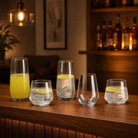 Verre à whisky élégant avec logo personnalisé, transparent, 300 ml, verre à bière classique pour bar et maison