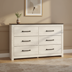 Cómoda <span class=keywords><strong>de</strong></span> <span class=keywords><strong>Madera</strong></span> <span class=keywords><strong>de</strong></span> Ingeniería con Acabado Rústico Blanco, Diseño <span class=keywords><strong>de</strong></span> Grano <span class=keywords><strong>de</strong></span> Roble, con Cajones <span class=keywords><strong>de</strong></span> Deslizamiento Suave - Product Image 1