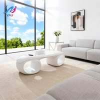 Table basse moderne, durable, convertible, blanche, de luxe, pour salon, hôtel, bureau, patio, jardin