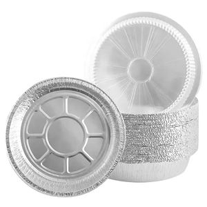 Résistant aux hautes températures 6 pouces rond jetable feuille d'aluminium Pizza <span class=keywords><strong>tarte</strong></span> plaque respectueux de l'environnement PP récipient en plastique - Product Image 1
