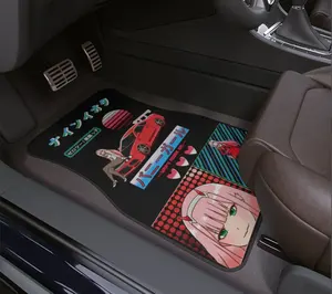 Benutzer definierte japanische Auto Boden matte Anime Charakter Druck Design Auto Fuß matte Sets