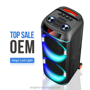CQS-S6617 Enceinte PA Bluetooth pour scène extérieure, karaoké domestique, avec deux microphones, chargement sans fil, alimentation audio DC - Product Image 2